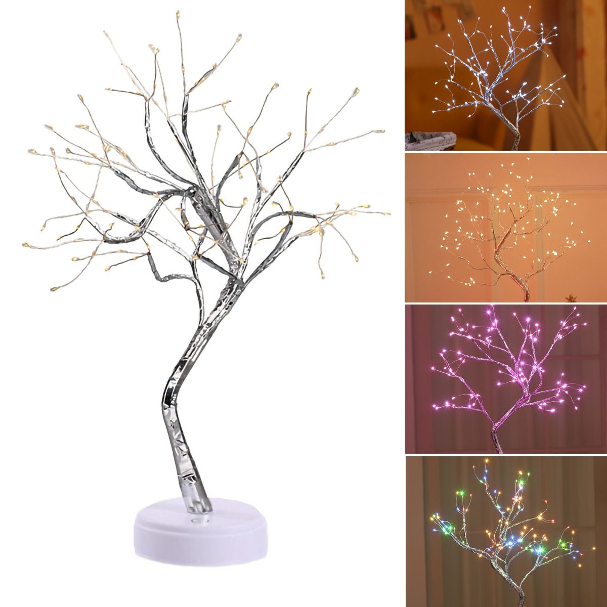 NEW LED Night Light Christmas Tree Copper Wire Garland Lamp For Home Bedroom Decor Fairy Lights Luminary Holiday lighting Table-