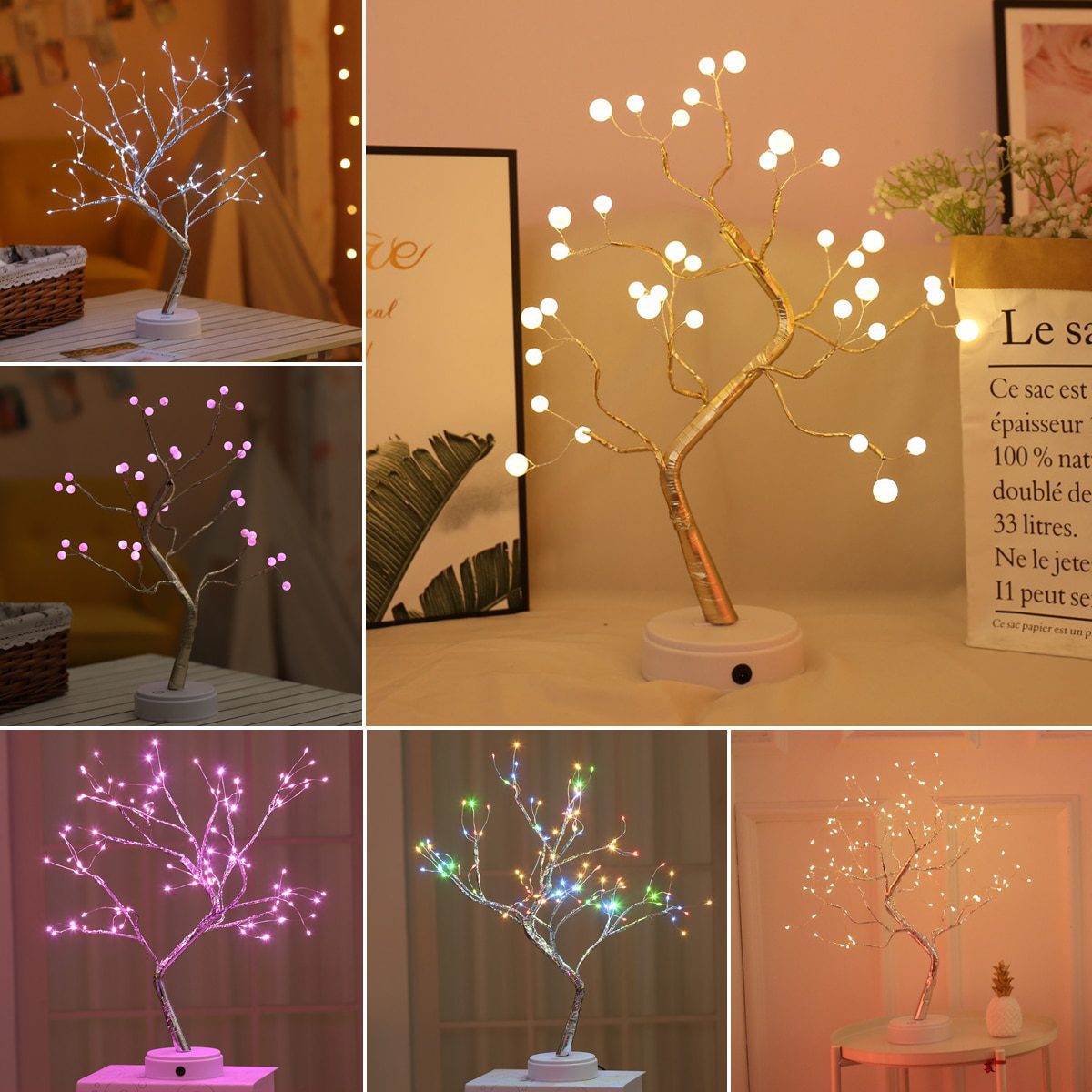 NEW LED Night Light Christmas Tree Copper Wire Garland Lamp For Home Bedroom Decor Fairy Lights Luminary Holiday lighting Table-