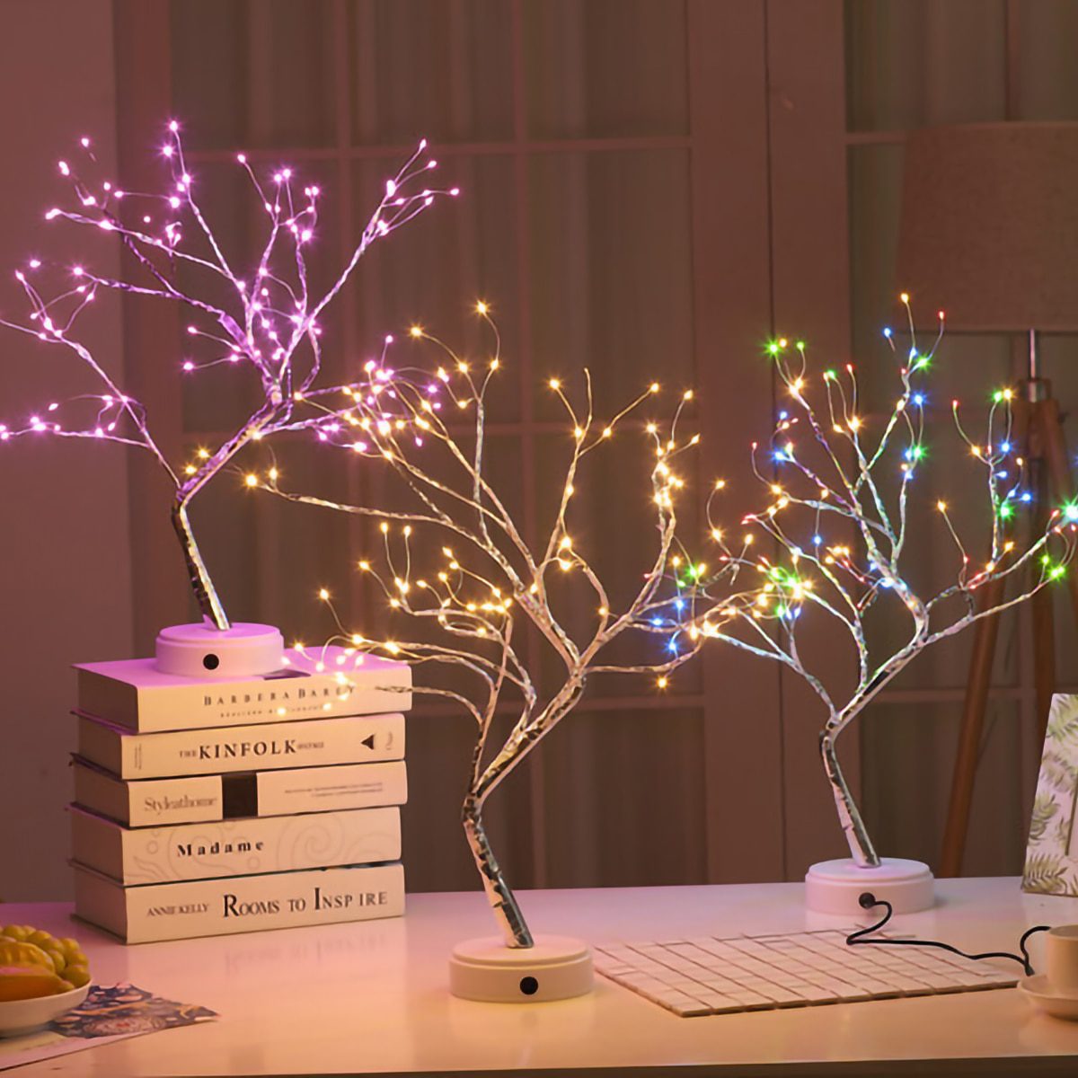 NEW LED Night Light Christmas Tree Copper Wire Garland Lamp For Home Bedroom Decor Fairy Lights Luminary Holiday lighting Table-