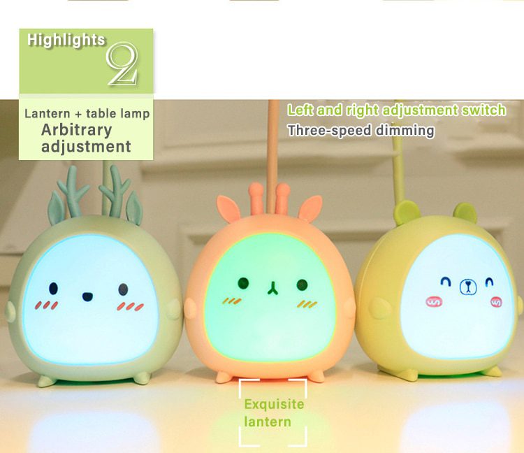 NEW New creative cartoon fawn cute led eye protection lamp student bedroom dormitory folding reading lamp