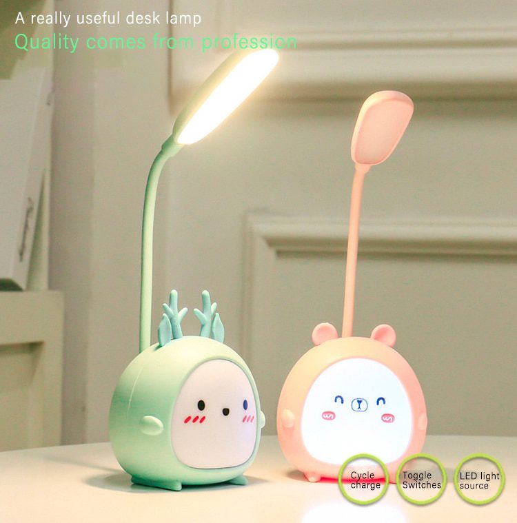 NEW New creative cartoon fawn cute led eye protection lamp student bedroom dormitory folding reading lamp