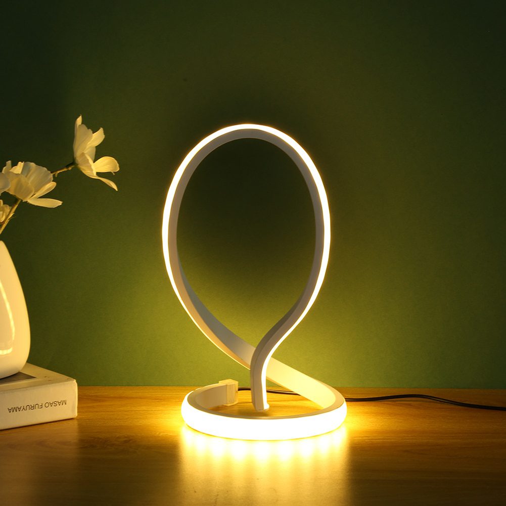 NEW LED Spiral Table Lamp USB Charge Light Touch Control Height Adjustable Bedside Night Light Modern Hallways Bedroom Lighting