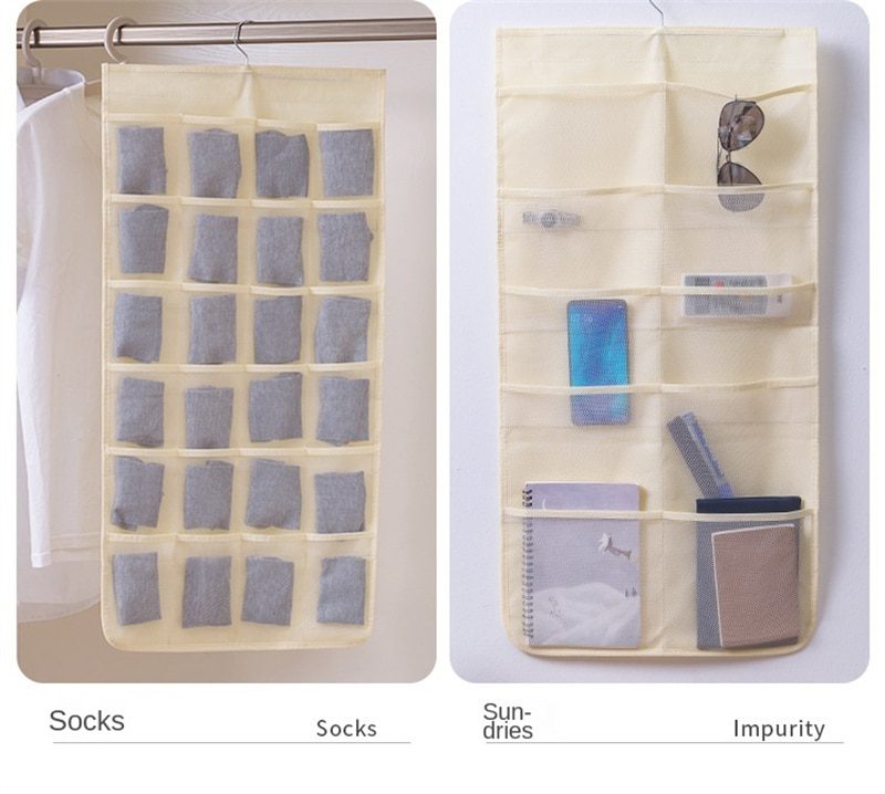 NEW Underwear Storage Bag Hanging Wall Double-sided Bra Wardrobe Household Socks Dorm Organizer Bedroom Panty Cabinet Organizati