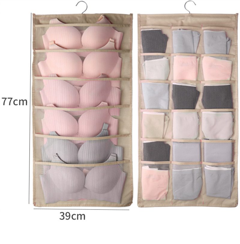 NEW Underwear Storage Bag Hanging Wall Double-sided Bra Wardrobe Household Socks Dorm Organizer Bedroom Panty Cabinet Organizati