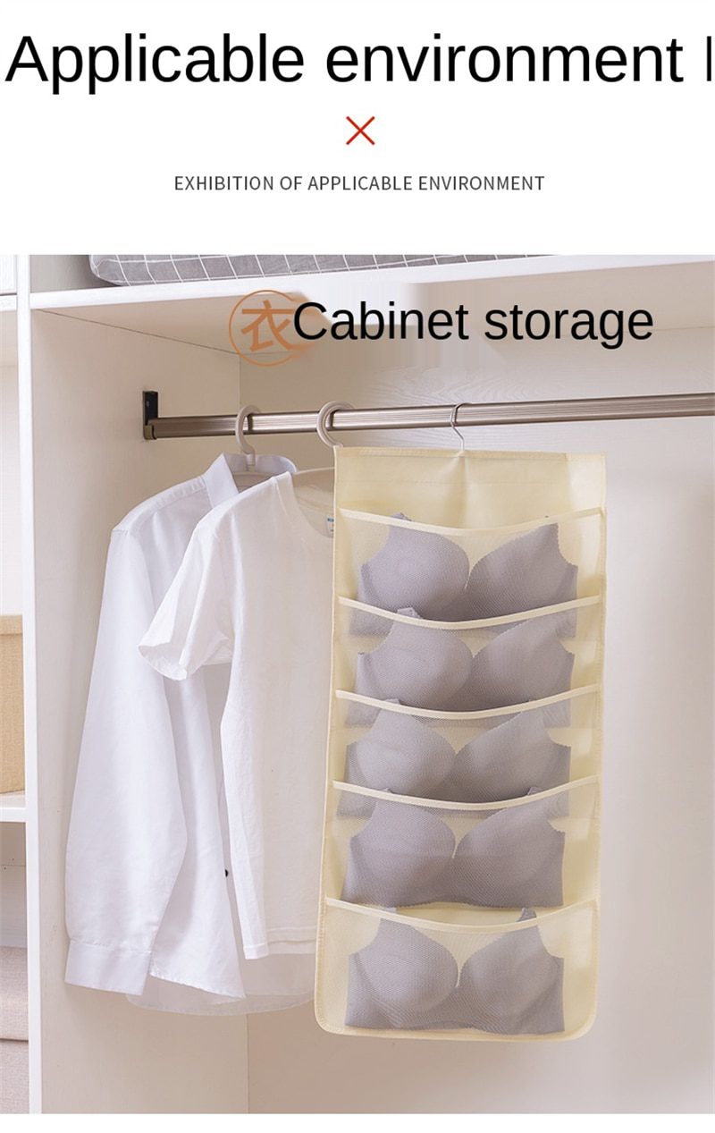 NEW Underwear Storage Bag Hanging Wall Double-sided Bra Wardrobe Household Socks Dorm Organizer Bedroom Panty Cabinet Organizati