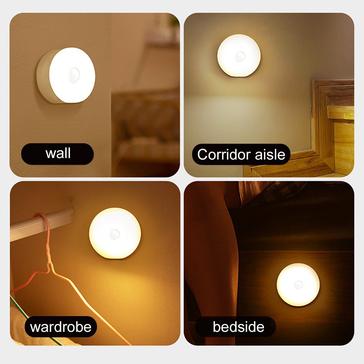 NEW Wireless Motion Sensor Night Lights Bedroom Decor Light 6LED Detector Wall Decorative Lamp Staircase Closet Room Aisle Light