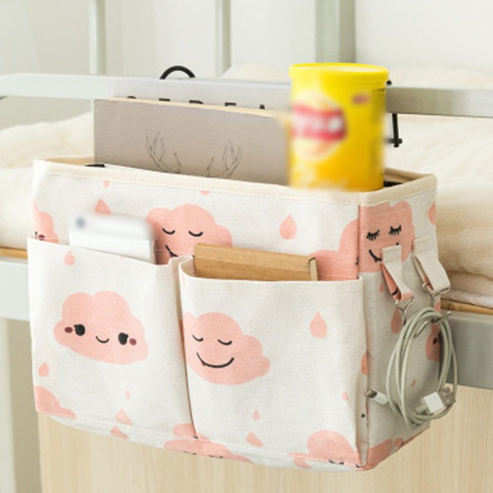 NEW Bedside Hanging Organizer Pocket Storage Bag Wardrobe organizer Canvas Bedroom Bathroom Magazine tote Storage Organizador Po