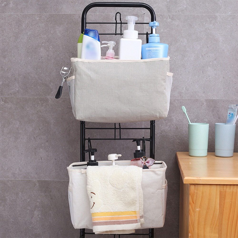 NEW Bedside Hanging Organizer Pocket Storage Bag Wardrobe organizer Canvas Bedroom Bathroom Magazine tote Storage Organizador Po