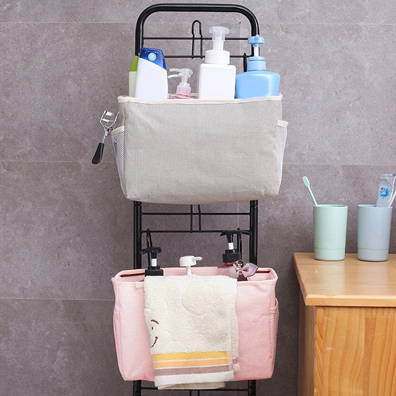 NEW Bedside Hanging Organizer Pocket Storage Bag Wardrobe organizer Canvas Bedroom Bathroom Magazine tote Storage Organizador Po