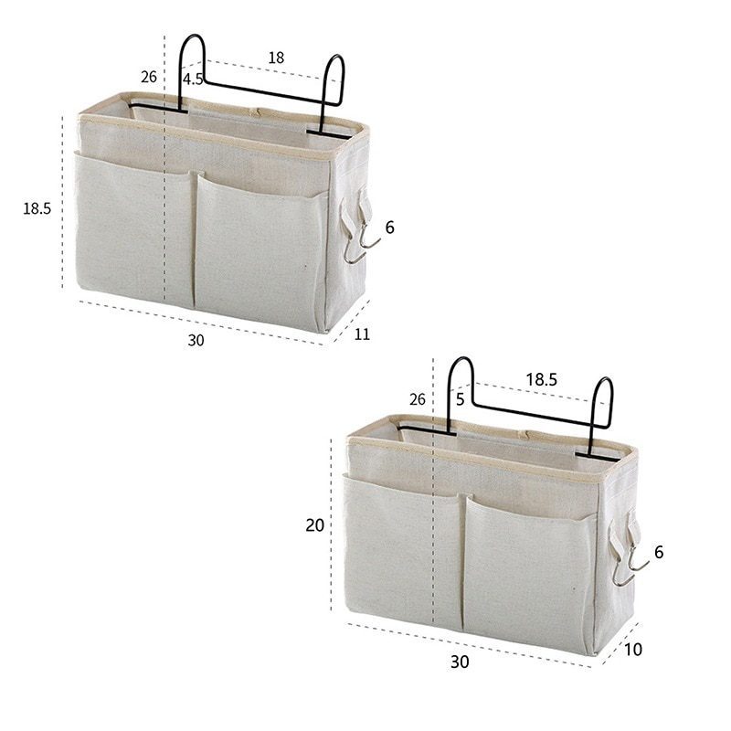 NEW Bedside Hanging Organizer Pocket Storage Bag Wardrobe organizer Canvas Bedroom Bathroom Magazine tote Storage Organizador Po