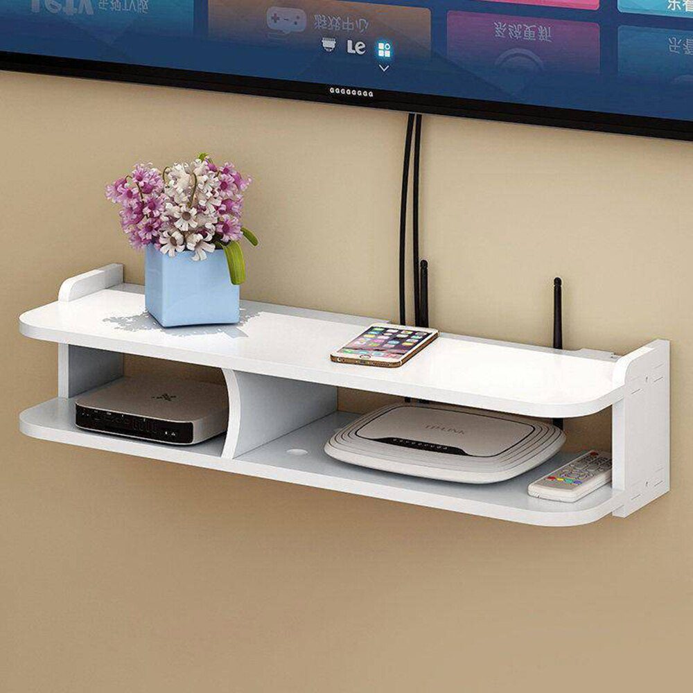 NEW Punch-free living room TV wall set-top box rack router storage box wall hanging decorative partition bedroom