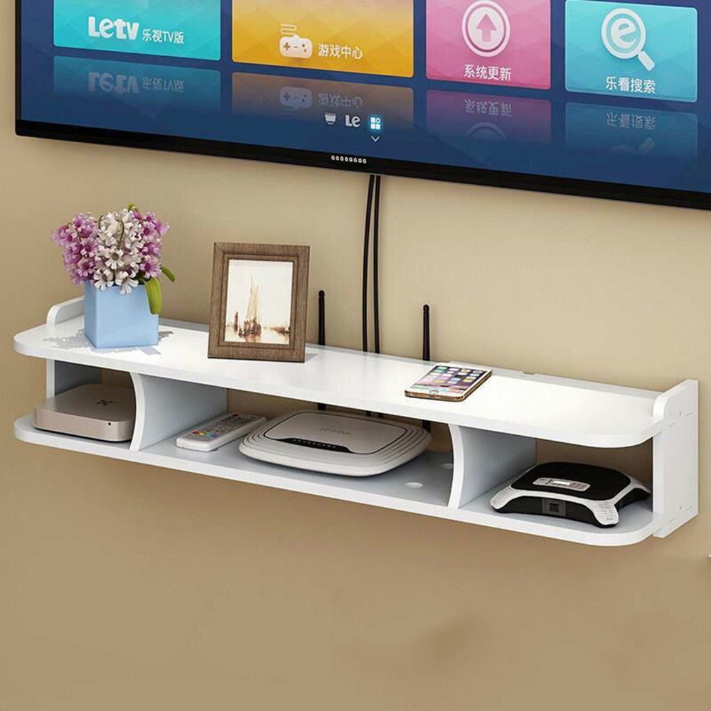 NEW Punch-free living room TV wall set-top box rack router storage box wall hanging decorative partition bedroom