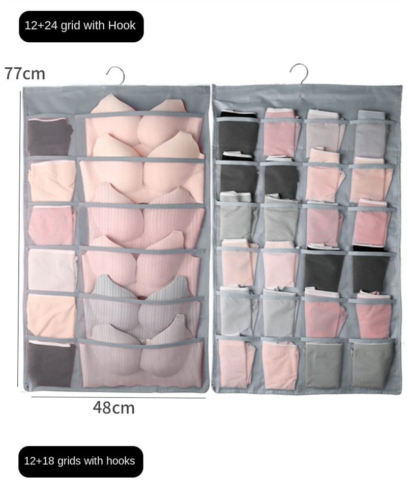 NEW Underwear Storage Bag Hanging Wall Double-sided Bra Wardrobe Household Socks Dorm Organizer Bedroom Panty Cabinet Organizati