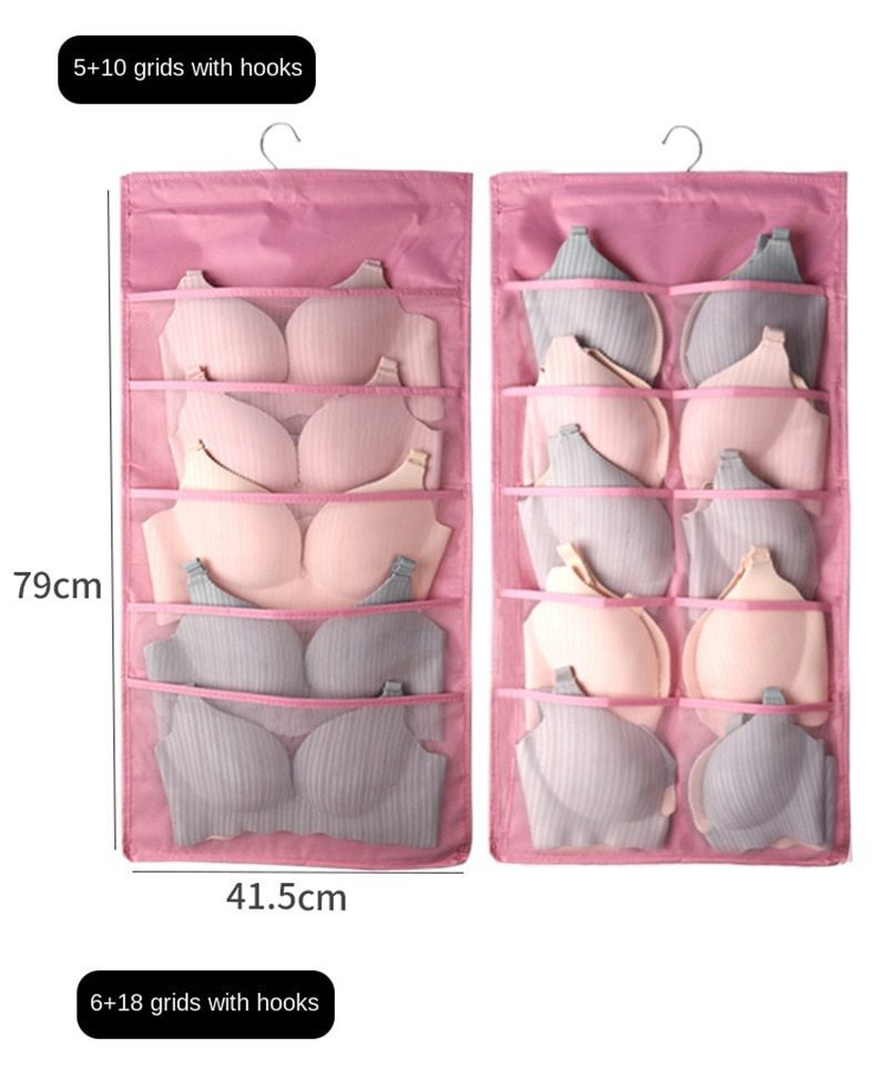 NEW Underwear Storage Bag Hanging Wall Double-sided Bra Wardrobe Household Socks Dorm Organizer Bedroom Panty Cabinet Organizati