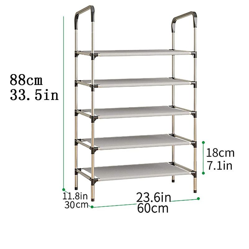 NEW Simple Multi-layer Shoe Rack Stainless Steel Shoe Organizer Door Bedroom Shoes Cabinet Storage Living Room Folding Hanger Ho