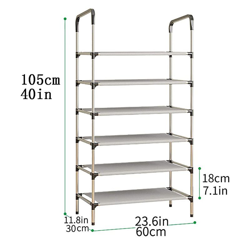 NEW Simple Multi-layer Shoe Rack Stainless Steel Shoe Organizer Door Bedroom Shoes Cabinet Storage Living Room Folding Hanger Ho