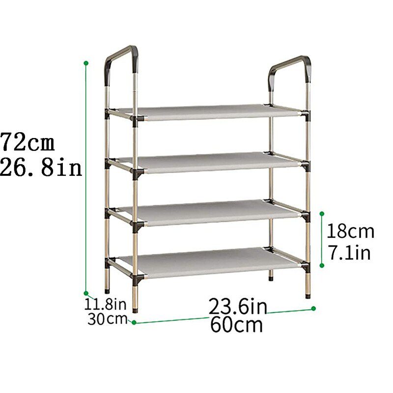 NEW Simple Multi-layer Shoe Rack Stainless Steel Shoe Organizer Door Bedroom Shoes Cabinet Storage Living Room Folding Hanger Ho