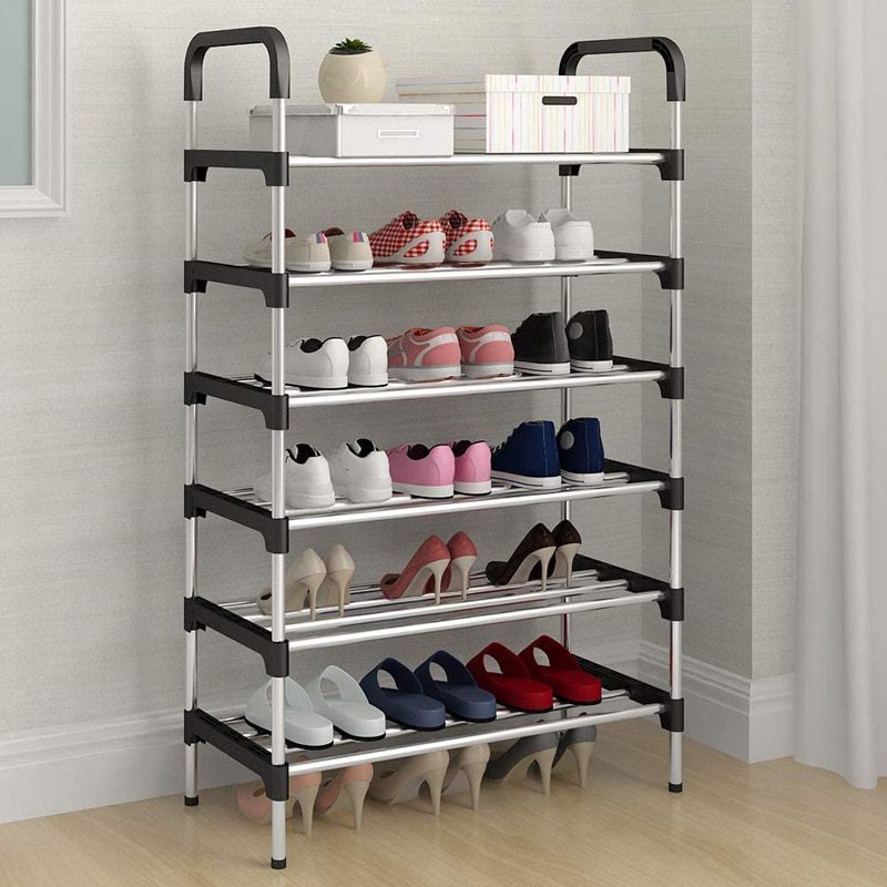 NEW Simple Multi-layer Shoe Rack Stainless Steel Shoe Organizer Door Bedroom Shoes Cabinet Storage Living Room Folding Hanger Ho