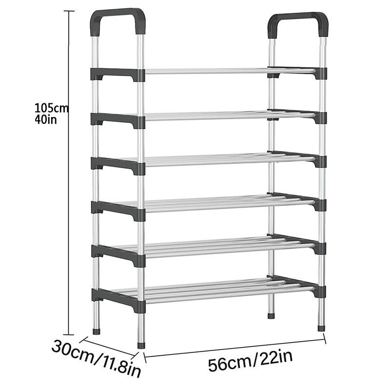 NEW Simple Multi-layer Shoe Rack Stainless Steel Shoe Organizer Door Bedroom Shoes Cabinet Storage Living Room Folding Hanger Ho