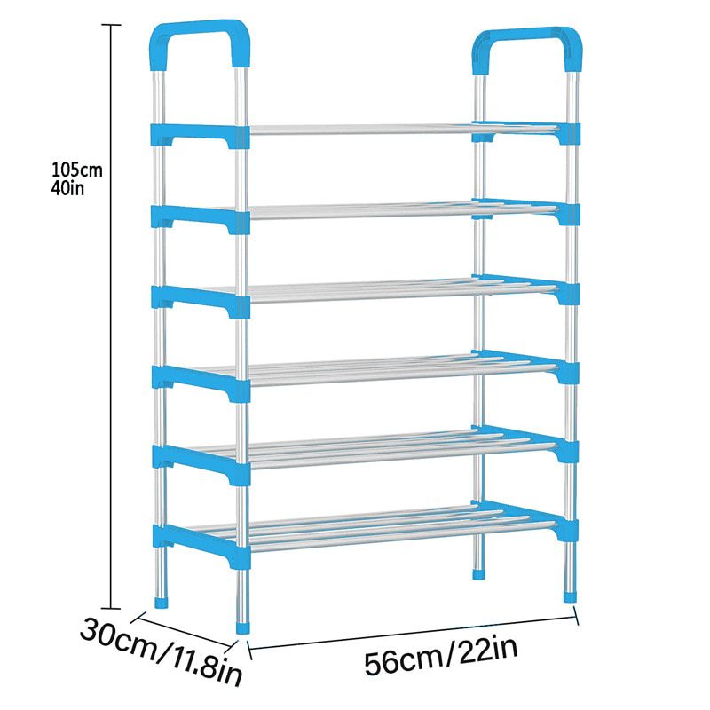 NEW Simple Multi-layer Shoe Rack Stainless Steel Shoe Organizer Door Bedroom Shoes Cabinet Storage Living Room Folding Hanger Ho