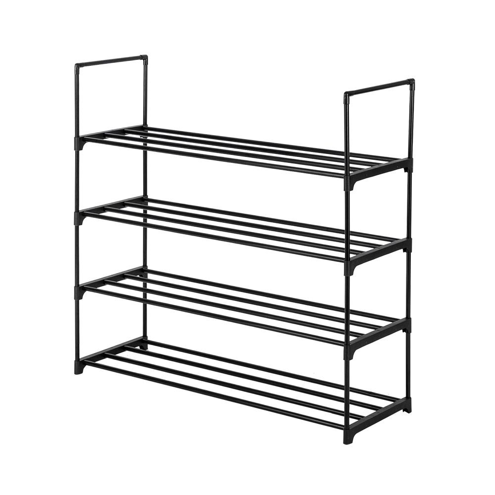 NEW Shoe Rack Tower Shelf 4 Tiers Storage Organizer For Bedroom Entryway Hallway and Closet Black Color[US-Stock]