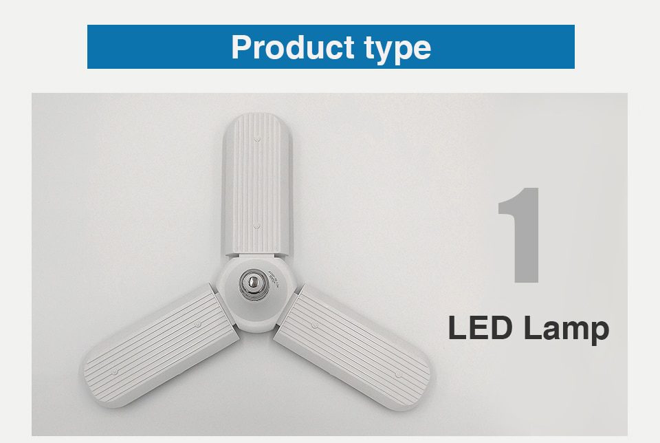NEW LED Bulb 45W E27 110V 220V 30W 60W Home Energy Saving High Brightness Pendant Light Foldable Fan Blade Adjustable Angle LED