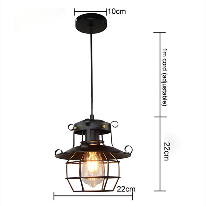 NEW LED Indoor E27 modern cage pendant light iron retro loft pendant lamp metal Guard Hanging restaurant Lamp living room decora