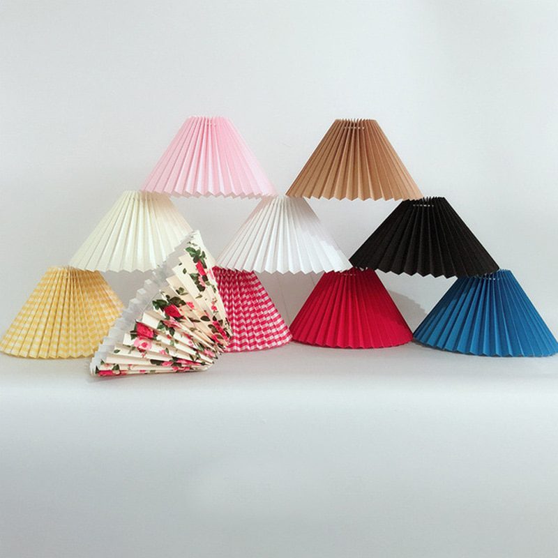 NEW Pleated Lamp Shade E27 Light Cover Fabric Table Lamp Decor Handmade Cloth Hotel Home Bedroom Lampshade