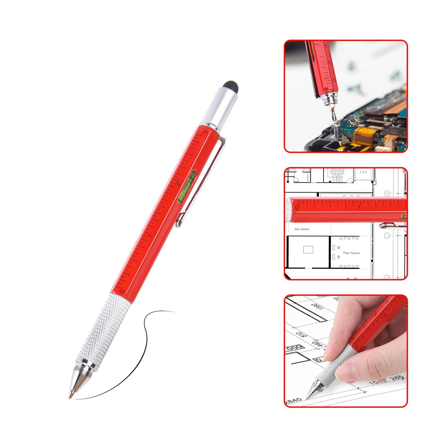 NEW Pen Multifunction Led Light Folding Stand for Phone Holder Night Reading Stationery Pen Tools Set Professional Gadgets