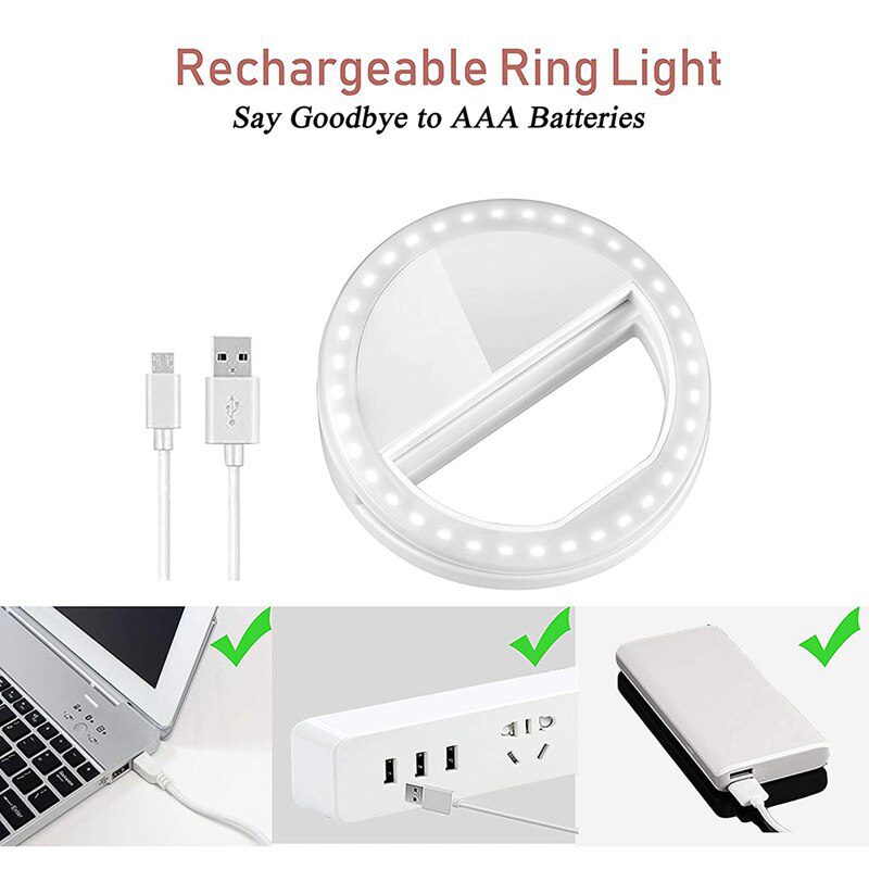 NEW Staraise Selfie Ring Light Mobile Phone Clip Lens Novelty Lights Lamp Emergency Dry Battery For Photo Camera LED Light Ring