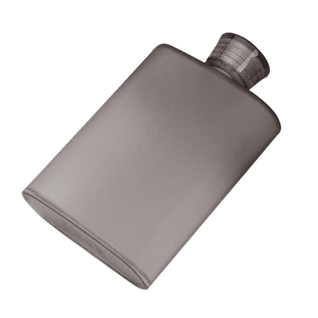 NEW 400ml Reusable Hip Flask Drinking Water Bottle Plastic - BPA Free, LeakProof, Refillable For Sports, Travel, Blue&Grey