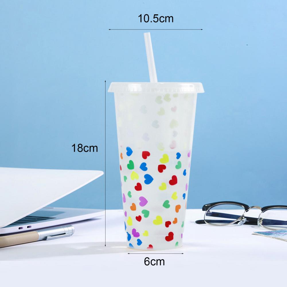 NEW Bottle Random Color Eco-friendly ​Reusable Plastic With Lid And Straw Cup Cold Drinks Cup Sports Straw Bottle Christmas