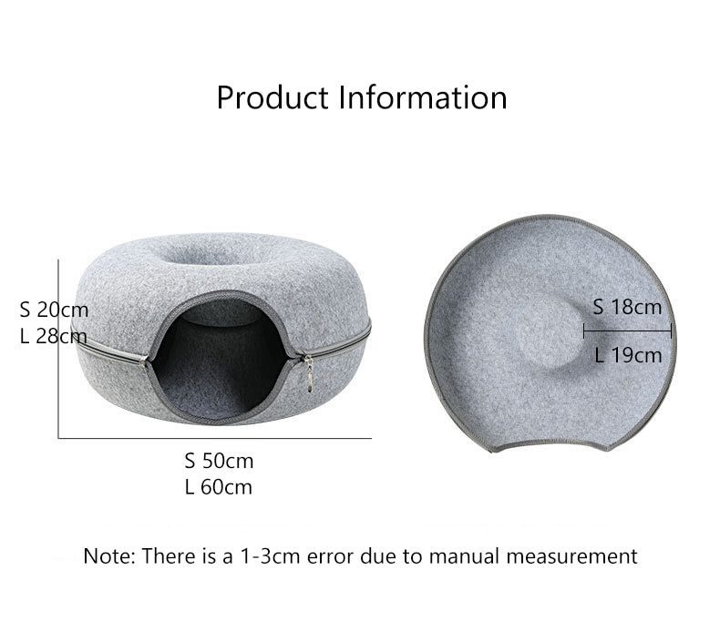 NEW Donut Cat Bed Pet Cat Tunnel Interactive Game Toy Cat Bed Dual-use Indoor Toy Kitten Sports Equipment Cat Training Toy Cat H