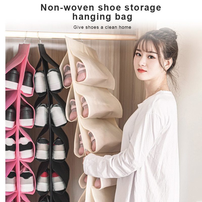 NEW Shoe Hanging Handbag Organizer Travel Home Storage for Wardrobe Closet Storage Bag Door Wall Sundry Shoe Bag with Hanger Pou