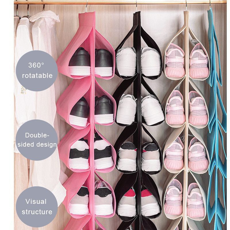 NEW Shoe Hanging Handbag Organizer Travel Home Storage for Wardrobe Closet Storage Bag Door Wall Sundry Shoe Bag with Hanger Pou