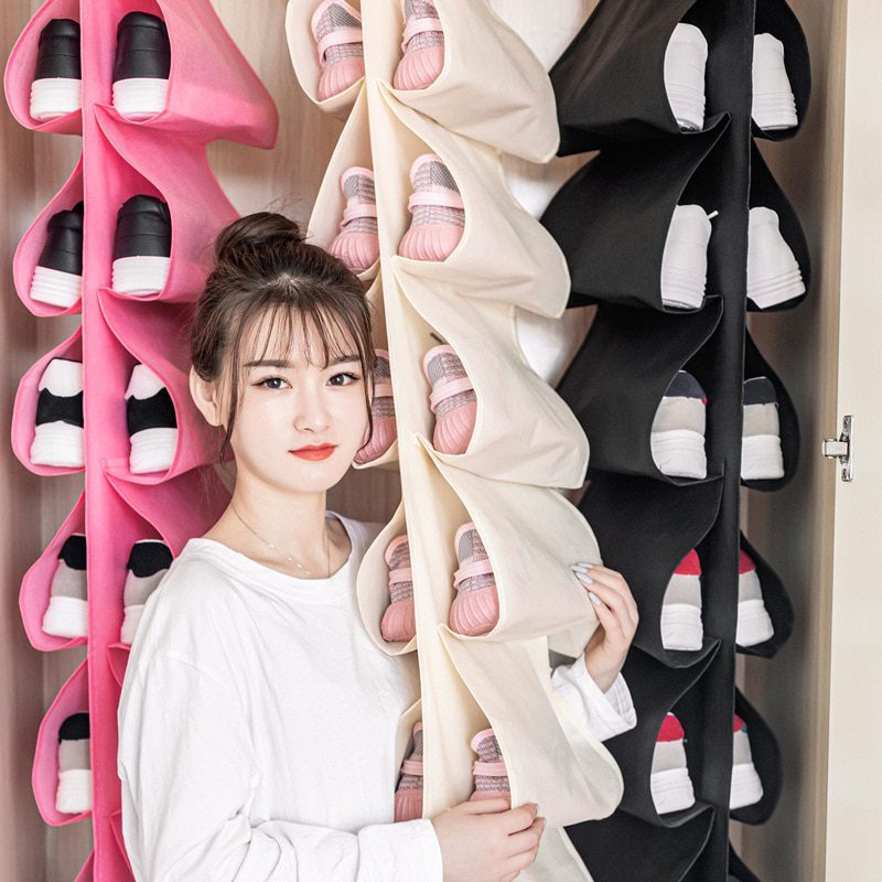 NEW Shoe Hanging Handbag Organizer Travel Home Storage for Wardrobe Closet Storage Bag Door Wall Sundry Shoe Bag with Hanger Pou