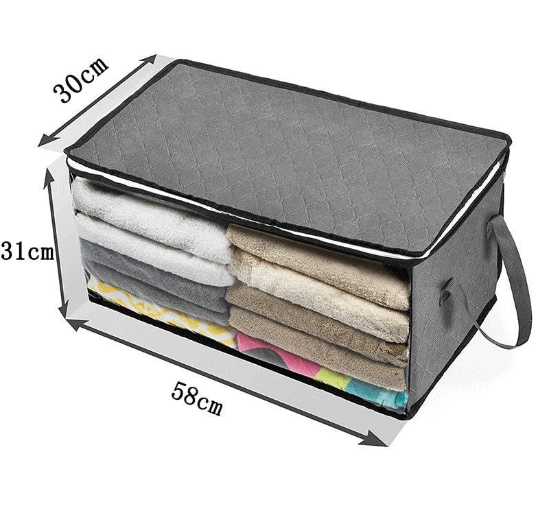 NEW Large Capacity Non-Woven Quilt Storage Box Closet Organizer Folding Clothes Organizer Bag Dust-Proof Home Wardrobe Storage T