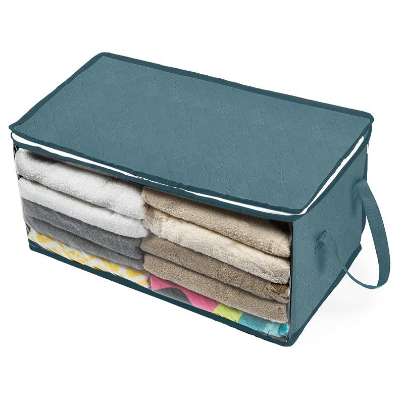 NEW Large Capacity Non-Woven Quilt Storage Box Closet Organizer Folding Clothes Organizer Bag Dust-Proof Home Wardrobe Storage T