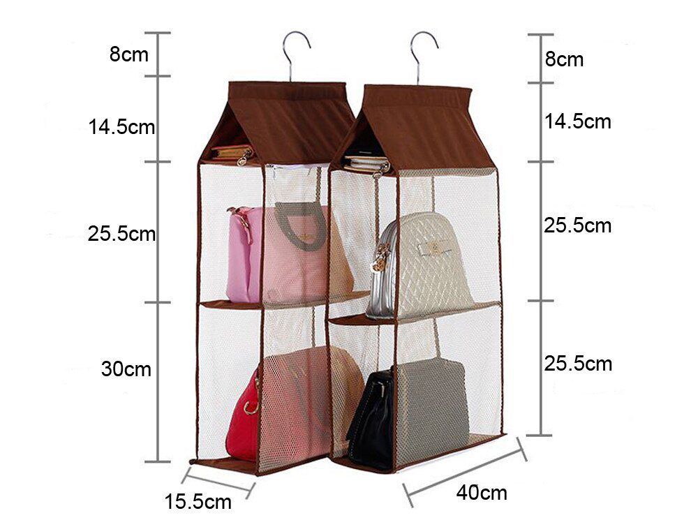 NEW 4 Pocket Separable Hanging Handbag Storage Organizer Hanging Sundry Shoe Storage Bag for Wardrobe Closet Home Supplies