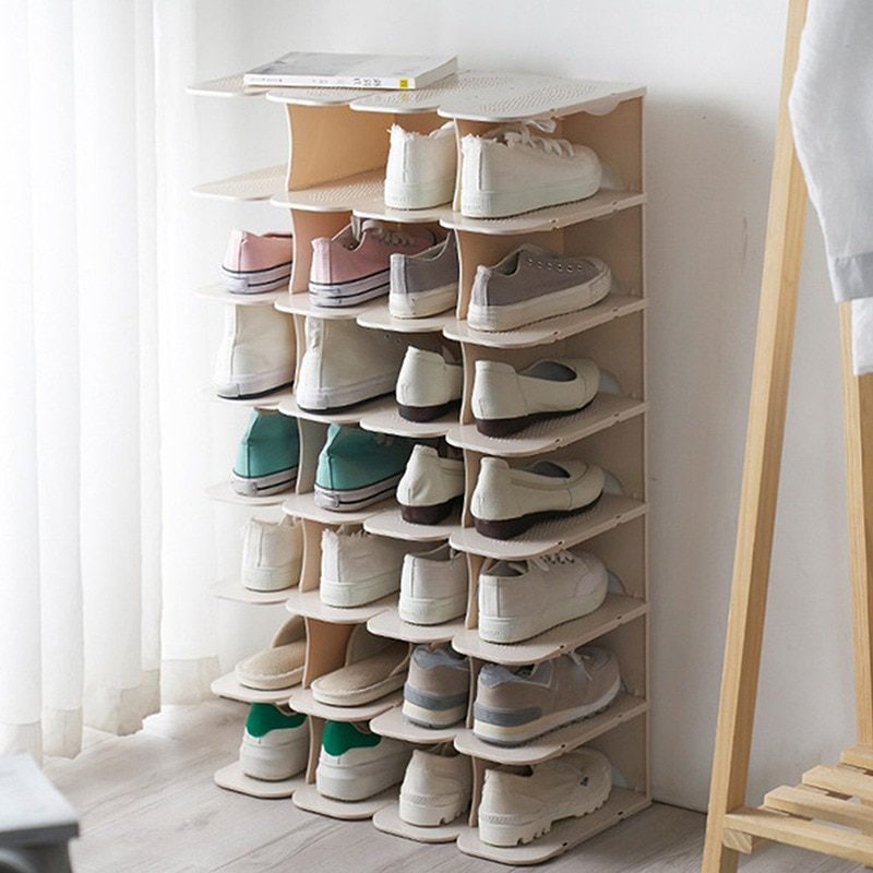 NEW 6-Layer Stackable Shoe Hanger Creative Foldable Space Saving Wardrobe Storage Rack Multi-layer Shoes Stand Organizers Cabine