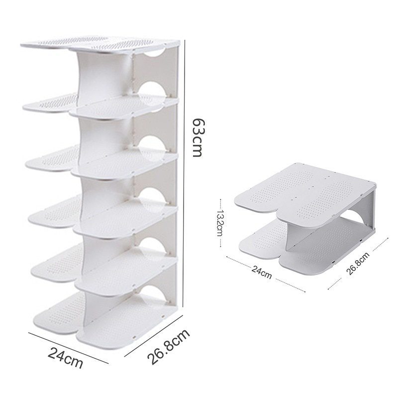 NEW 6-Layer Stackable Shoe Hanger Creative Foldable Space Saving Wardrobe Storage Rack Multi-layer Shoes Stand Organizers Cabine