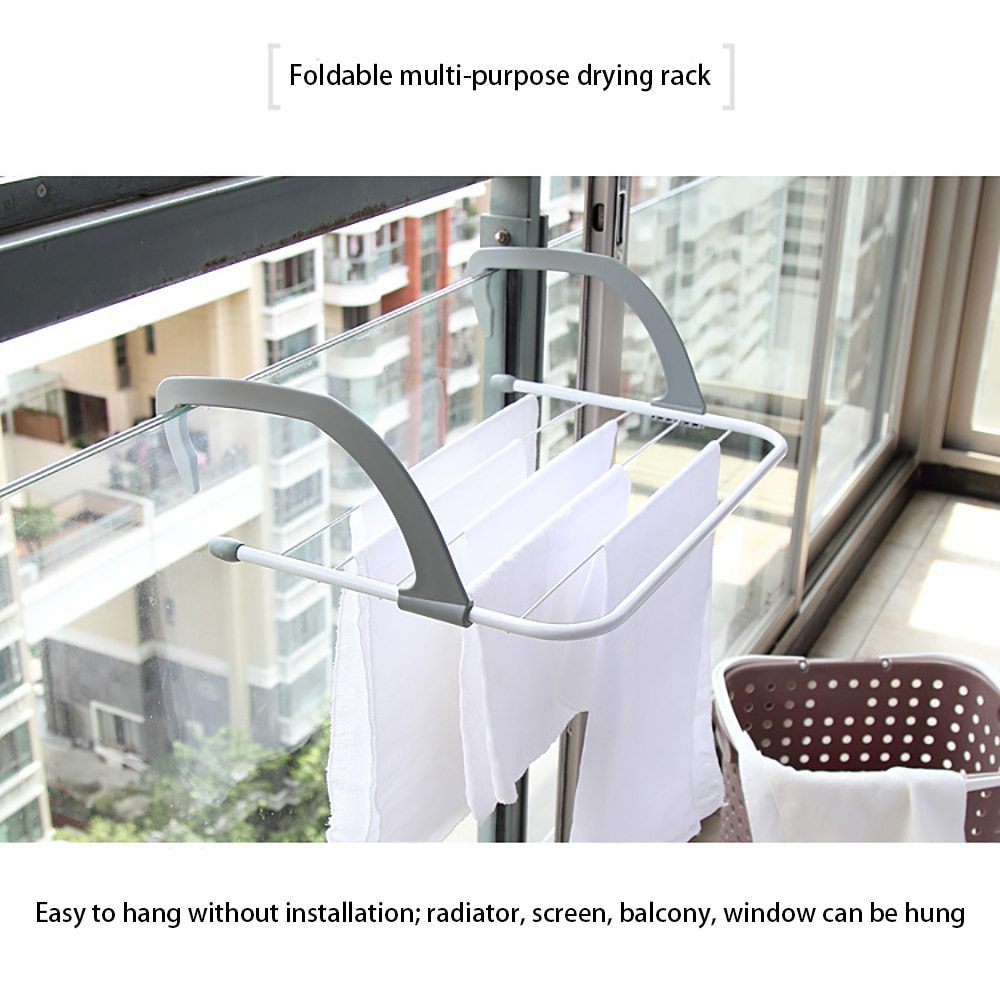 NEW Adjustable Folding Clothes Drying Racks Hanger Shelf Balcony Storage Holder Outdoor Indoor Clothes Drying Rack Hanger