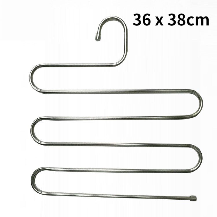 NEW 5 Layers Stainless Steel Clothes Hangers S Shape Pants Rack Storage Hangers Clothes Storage Rack Multilayer Storage Cloth Ra