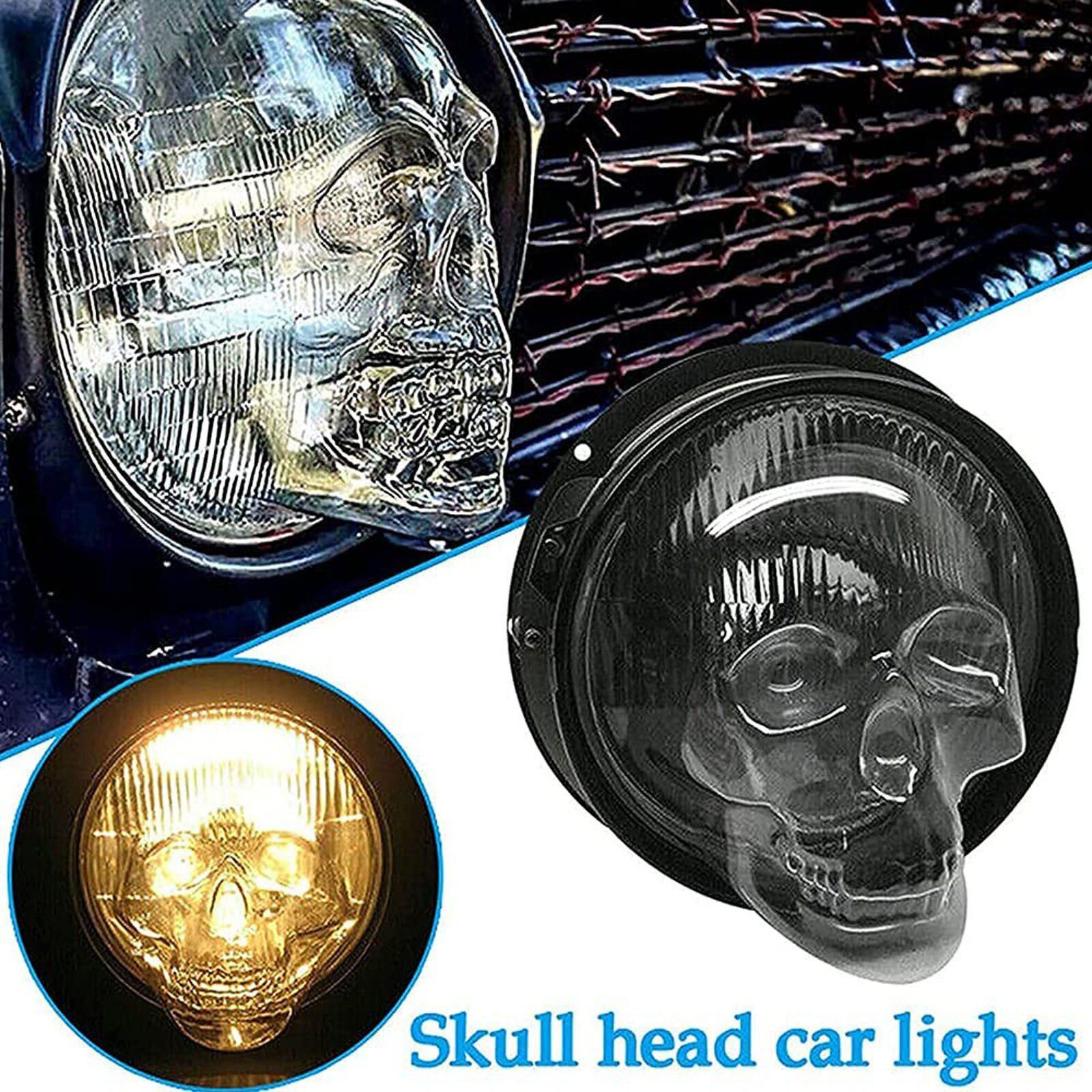 NEW Creative Car Skull Lampshade Truck Car Decoration Protection Headlight Accessories Motorcycle Lamp Covers Bulb Shades