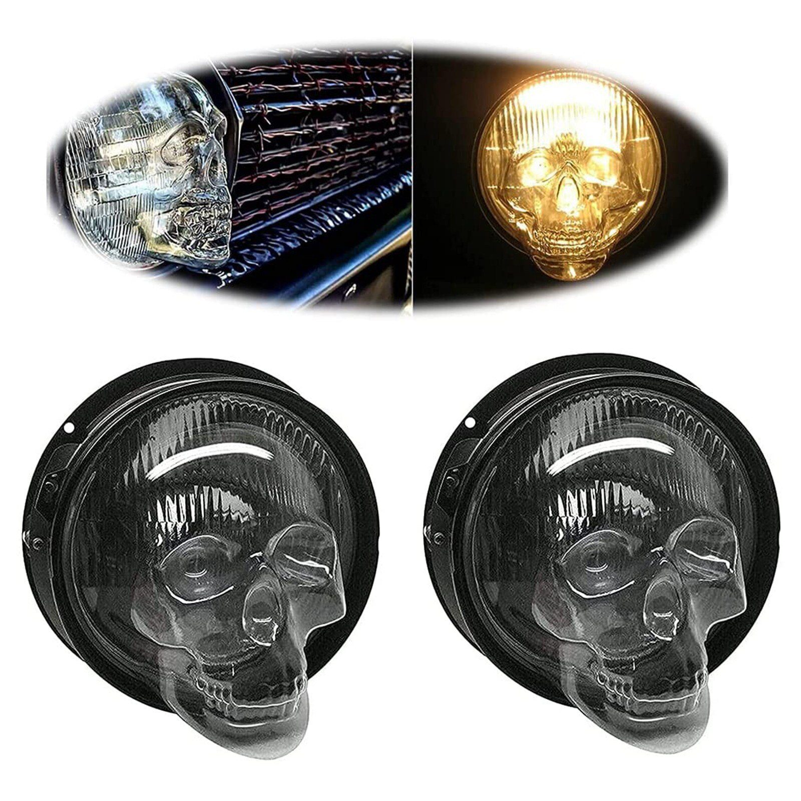 NEW Creative Car Skull Lampshade Truck Car Decoration Protection Headlight Accessories Motorcycle Lamp Covers Bulb Shades