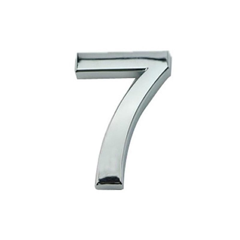 NEW New 3D Digits 0-9 Number Silver Sticker 5cm Plate Sign Hotel Silvery Door Number Plaque Modern Plated House Home Car Decorat