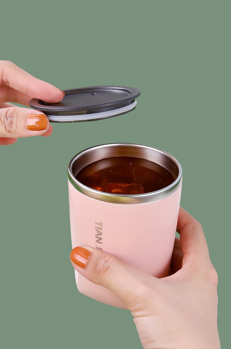 NEW StainlessSteel Insulated Coffee Cup With Lid Handy Cup Office Portable Handy Cup Girl Car WaterCup Lnsulation Is Not Hot