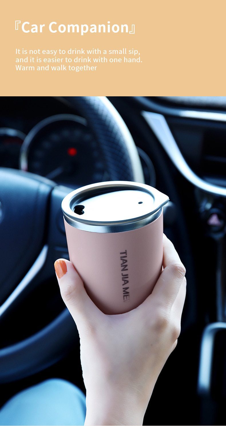 NEW StainlessSteel Insulated Coffee Cup With Lid Handy Cup Office Portable Handy Cup Girl Car WaterCup Lnsulation Is Not Hot