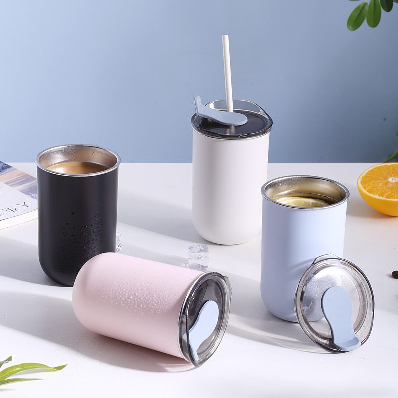 NEW StainlessSteel Insulated Coffee Cup With Lid Handy Cup Office Portable Handy Cup Girl Car WaterCup Lnsulation Is Not Hot