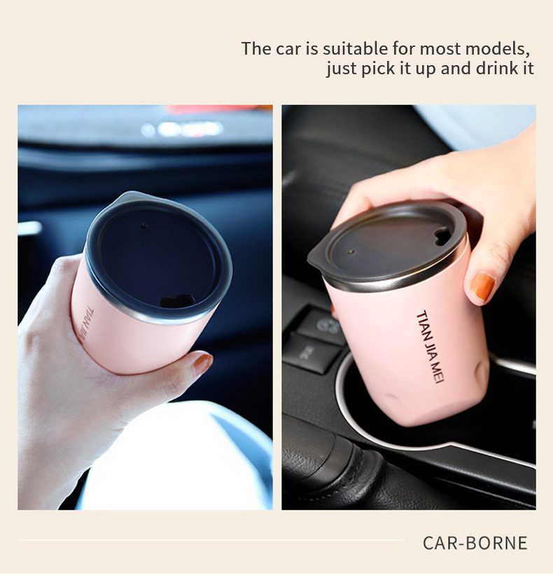 NEW StainlessSteel Insulated Coffee Cup With Lid Handy Cup Office Portable Handy Cup Girl Car WaterCup Lnsulation Is Not Hot